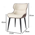 Italian minimalist white and brown color dining chairs